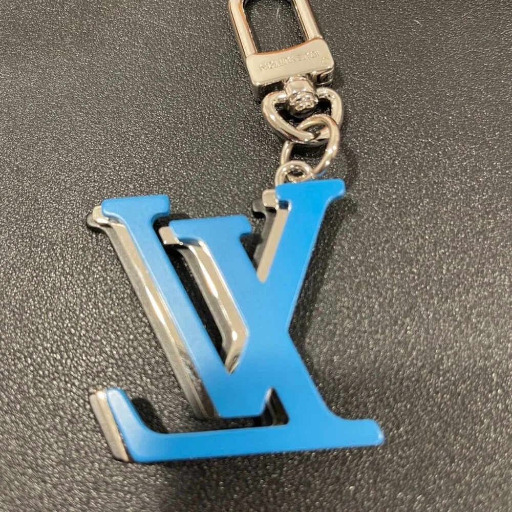 Louis Vuitton Bag Charm/Key Chain Bijoux Sac Optic Black Blue Silver (JB1255)
